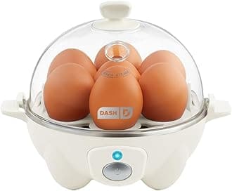 Dash Rapid Egg Cooker - Boiler, Poacher & Steamer - Includes Measuring & Recipe Guide - Dishwasher Safe - BPA Free - Holds 7 Eggs, Cream