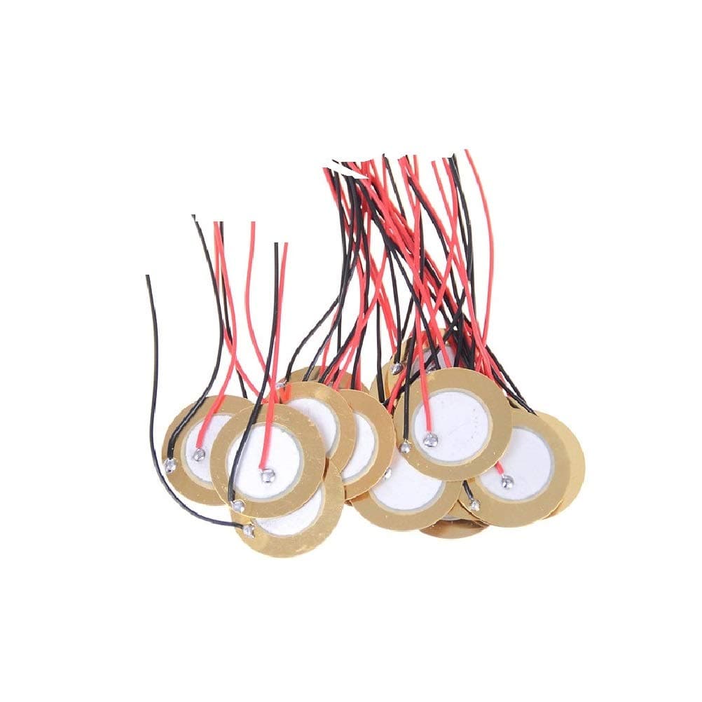 10PCS 15MM/20MM Piezo Elements Sounder Sensor Trigger Drum Disc 6.5KHZ + Wire Copper (20MM)