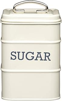 KitchenCraft Living Nostalgia Metal Sugar Canister, 11 x 17 cm - Antique Cream