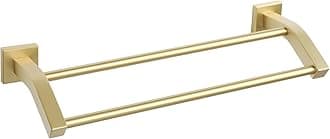 Alise Bath Double Towel Bars Towel Racks for Bathroom Lavatory,Wall Mount Towel Holder Heavy Duty SUS304 Stainless Steel Towel Hanger Towel Rail,Gold Finish,16 Inch