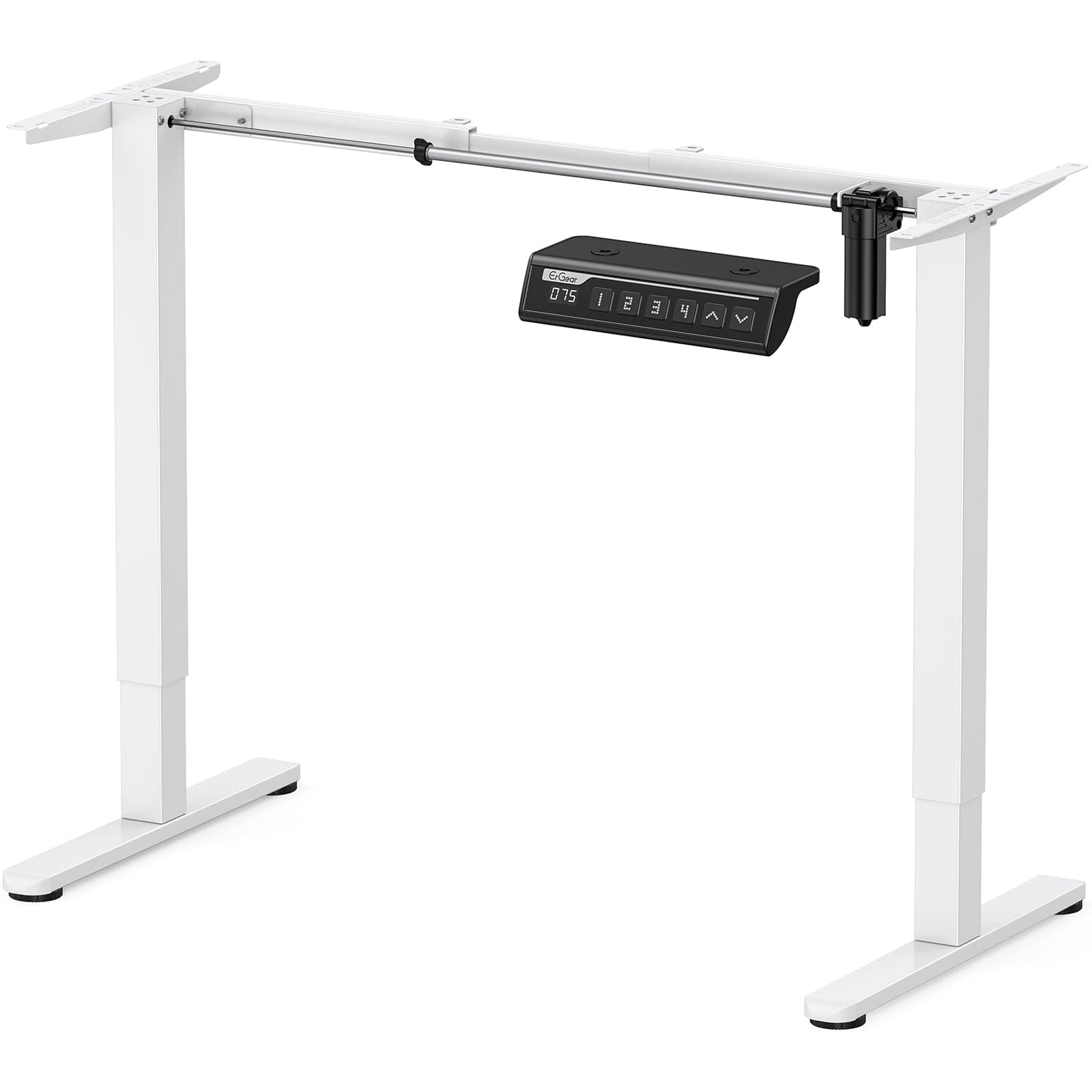 ErGear Electric Standing Desk Legs, 4 Memory Height Settings Height Adjustable Desk Frame, Sit Stand Table Legs Up to 47.2", Ergonomic Stand up Converter Base Workstation, White Frame Only
