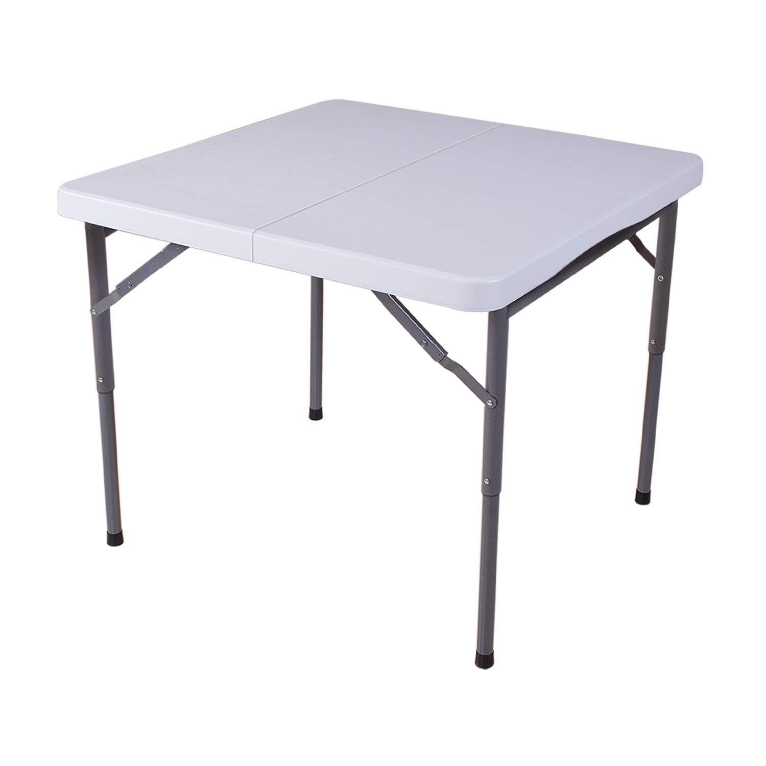Multipurpose Banquet Squared Table Lightweight Folding Durable Desk with Secure Base for Indoor and Outdoor Events, 34 Inch, White