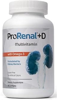 ProRenal+D with Omega-3 Fish Oil Kidney Multivitamin 180 Softgels, 90-Day Supply