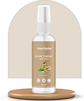 Curcumin Soar Throat & Cough Relief Spray with Ginger, Honey, Tulsi | Natural Ingredients | Fast Recovery in Cough,Cold & Flu |Increase Immunity - 30 ml