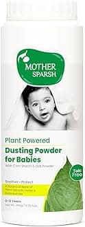 Mother Sparsh Plant Powered Dusting Powder For Babies - 200g | Talc Free Baby Powder With Corn Starch & Oat Powder