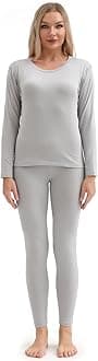 PISIQI Thermal Underwear Women Ultra-Soft Long Johns Set Base Layer Skiing Winter Warm Top & Bottom