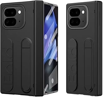 Case for Google Pixel 9 Pro Fold Grip Case with Hand Strap, Hinge Protection, Kickstand, Built-in Screen Protector Black