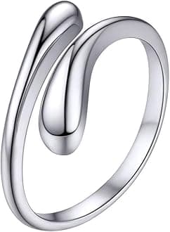 PROSILVER 925 Sterling Silver Adjustable Open Ring for Women, Solid Sterling Silver Stackable Ring, knuckle Finger Ring, Pinky Ring, Come with Box