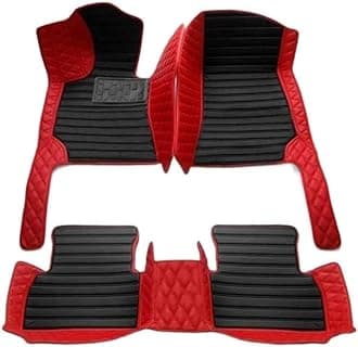 Custom Car Floor Mats Compatible with Mercedes-Benz A B C E G CL CLA CLK CLS ML EQA EQB EQC EQE EQS EQV GLA GLB GLC GLK GLS SLK SL SLC S R AMG GT Waterproof Car Mat (Red/Black)