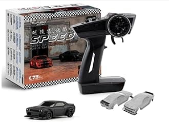 Turbo Racing C75 Mini Indoor RC Drift Car - 2WD RTR On-Road Track Racing, Full Proportional 2.4GHz Transmitter, Remote Control Sport Car 1/76 Scale for Adult