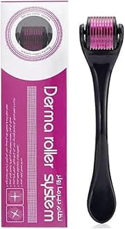 Derma Roller 0.5mm with 540 Titanium Needles : Skin Rejuvenation, Hair Growth, and Cellulite Reduction - Pain-Free Treatment for Thicker, Elastic Skin and Fuller Hair (Pack of 1)