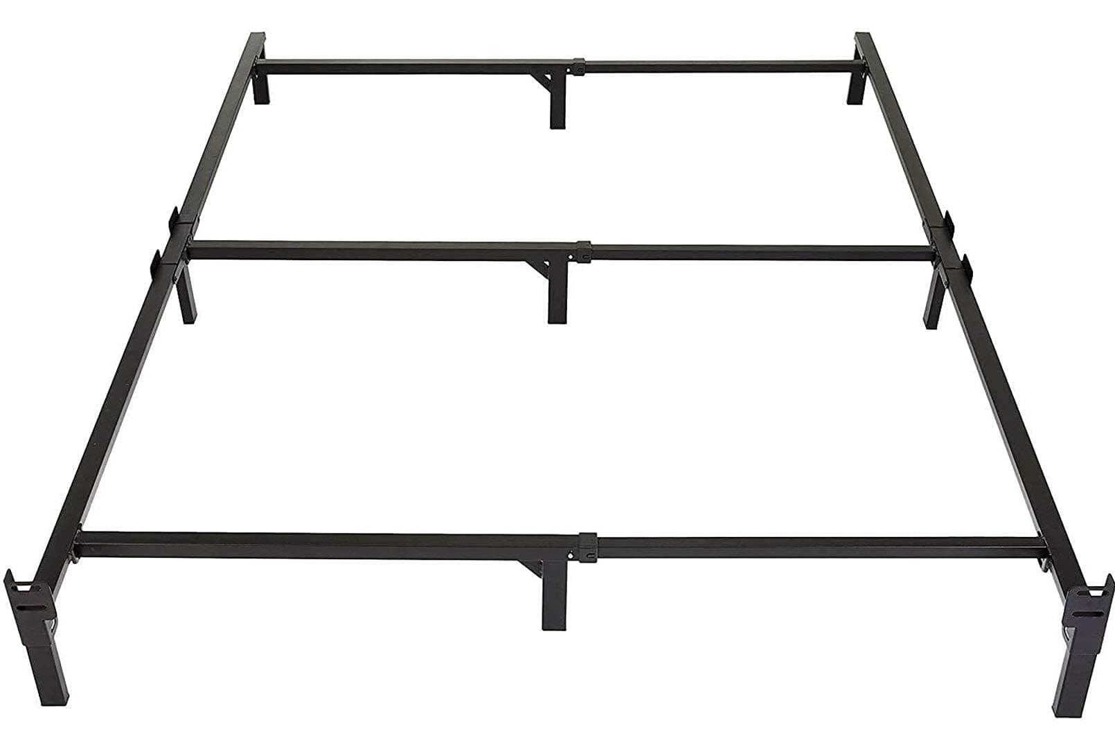 Amazon Basics Metal Bed Frame, 9-Leg Support Base for Box Spring and Mattress, Tool-Free Easy Assembly, No Tools Required, Full Size, Black