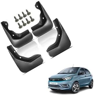 Autokaar OE Type/Box Type Car Mud Flap for Tata Tiago EV, Black