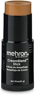 MehronMakeup CreamBlend Stick | Face Paint, Body Paint, & Foundation Cream Makeup | Body Paint Stick Perfect for Halloween .75 oz (21 g) (Medium Dark 1)