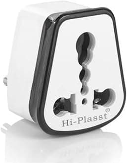 HI-PLASST 6A to 16A Plug Converter (Pack of 3) | Universal Socket Adapter for International Pins | Big Size 16 Amp Plug Top Compatible | Heavy Duty Power Converter