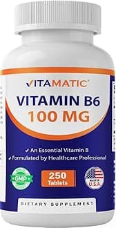 Vitamin B6 (Pyridoxine HCl) 100mg – 250 Vegetarian Tablets Promotes Energy Production, Boosts Metabolism & Supports Immune Health*