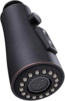 Angle Simple Faucet Head Replacement Thread Type G 1/2 or 13/16 Inch Male, Tested to NSF/ANSI/CAN 61 & 372 Kitchen Sink Sprayer, Stream Spray and Pause Mode, Oil Rubbed Bronze