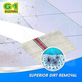 G 1 Cotton Floor Cleaning Duster/Cloth/Mop/Pocha (Off White, Large Size, 22 Inch X 22 Inch) - Pack Of 4, 400 TC