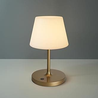 WEILAILUX Outdoor Battery Operated Table Lamp Waterproof, 4000mAh Cordless Table Lamp Rechargeable, Touch Dimmable Desk Lamp, LED Night Light for Patio Camping Restaurant Home (Gold, 9.6in)