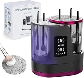 Electric Makeup Brush Cleaner 3-in-1 with Dryer – Automatic USB Brush Cleaner and Holder, Portable Quick-Dry Tool for All Brush Sizes