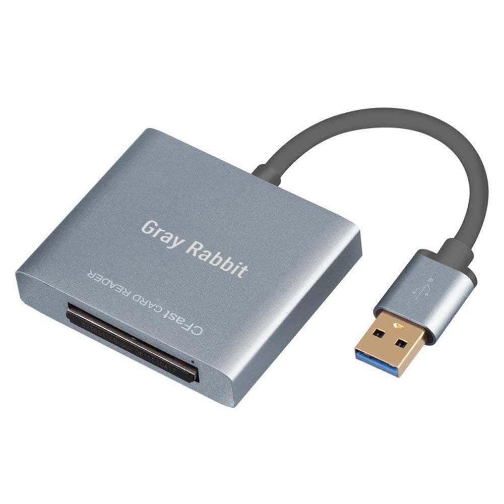 CFAST Card Reader, GrayRabbit High Speed CFAST 2.0 USB3.0 Memory Card Reader (Silver)