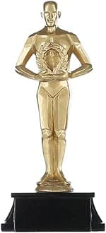 Decade Awards Male Achievement Trophy - Golden Achievement Award - Celebrate Success, Triumph and Victory in All Endeavors - Engraved Plate on Request (8 Inch Tall)