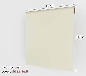Decotalk Contact Paper Beige Peel and Stick Wallpaper Beige Wallpaper for Bedroom Wall Solid Color Cabinet Vinyl Wrap 17.7in X 200in Pure Cream Wall Paper Renter Friendly Vinyl Wrap Removable