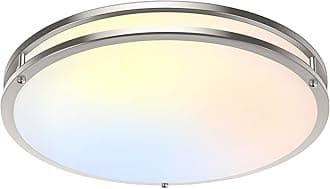 TOBUSA 18inch LED Flush Mount Ceiling Light, 50W 5600lm Bright Dimmable LED Ceiling Light Fixture, 2700K-6500K Adjusted, Modern Kitchen Light Fixture Ceiling for Living Room Bedroom, Brushed Nickle