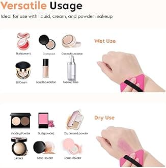Gleva 2 Pcs Powder Puff Soft Face Makeup Sponge, Loose powder Foundation Blending Sponges Set, Beauty Blender, Contouring, Wedge Triangle Shape Wet & Dry Tool Washable Reusable (Dark Pink)