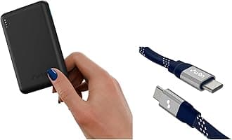 URBN 10000 mAh Nano Slim Power Bank - Black with Designer Cable Type C to C