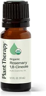 Organic Rosemary Essential Oil 100% Pure, USDA Certified Organic, Undiluted, Natural Aromatherapy, Therapeutic Grade 10 mL (1/3 oz)