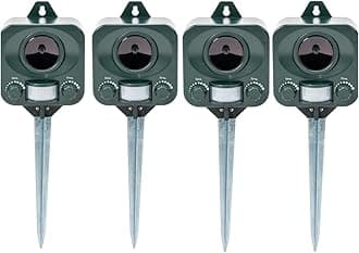 Pestbye Set of 4 Ultrasonic Battery Operated Motion Activated Cat Repeller