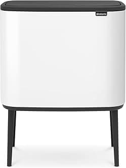 Brabantia Bo Touch Bin - 36L Inner Bucket (White) Waste Kitchen Bin - Soft-touch
