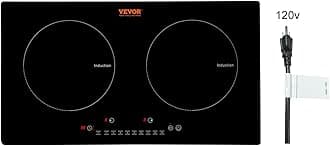 Electric Cooktop, 2 Burners, 24'' Induction Stove Top, Built-in Magnetic Cooktop 1800W, 9 Heating Level Multifunctional Burner, LED Touch Screen w/Child Lock & Over-Temperature Protection