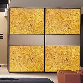 Starlite Enterprises Self Adhesive Wallpaper for Living Room, Sofa Background Decal, Door, Cupboard, Fridge, Wall, Tabletop, Floor & Etc Interior & Renovation Project(Yellow,2 x 3 Feet)