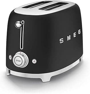 Retro 50's Style, 2 Slice Toaster, Self Centering, Multifunction, Matte Black, black mat, TSF01BLMUK"Min 1 year manufacturer warranty"