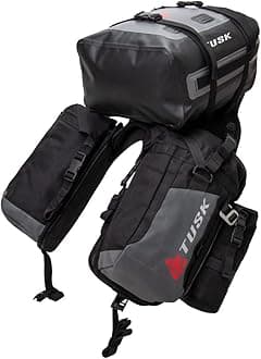 TUSK Excursion Rackless Luggage System w/Small Dry Duffel & Bottle Holders Standard Heat Shield Black/Grey