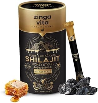 Zingavita Pure Himalayan Shilajit/Shilajeet Honey for Men & Women | With Organic Honey, Saffron & Trace Minerals | Easy to consume Shilajit for Stamina & Performance | Low Calorie | 30 Sachets