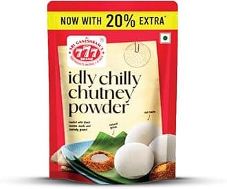 777 Idli Chilli Powder 100g + 20g Extra (Pack of 2) | Spicy South Indian Milagai Podi | Authentic Idli Dosa Chutney Powder | Preservative Free