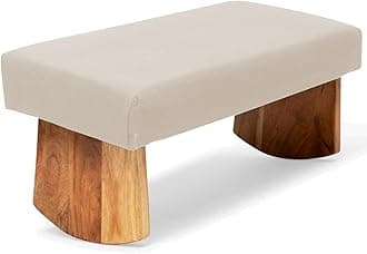 Meditation Bench (NAT. White), Seiza, Sustainable Acacia Wood with Curved Bottom Edges for The Perfect Posture, Meditation Stool, Prayer Bench, Meditation Chair, Yoga Stool