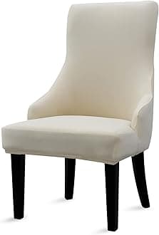 Liykimt Stretch Wingback Side Chair Slipcover-Accent Chair Cover Slipcover with Arm,Washable Upholstered Arm Dining Chair with Nailed Trim Protector for Dining Living Room Set of 1,Beige