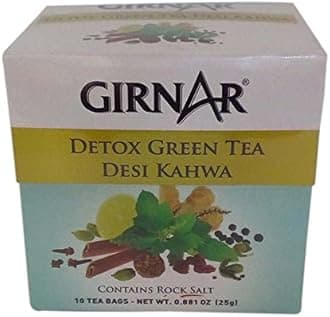 Detox Green Tea Bags, Desi Kahwa, 10X2.5G Carton, 25 Grams