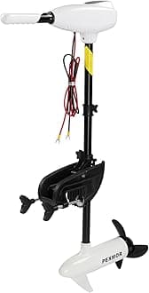 PEXMOR 8 Speed Electric Trolling Motor, Electric Outboard Boat Motor w/Adjustable Handle & LED Indicator, Transom Mounted for Saltwater, Kayak, Fishing Boat