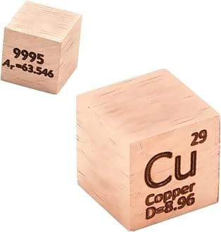 Copper Cube Cu 99.95% Element Cube Pure 10mm Density Cube for Element Collection Periodic Table Hunter, and More (0.39", Copper)