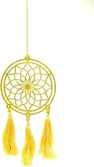 Acrylic Dream Catcher Car Hanging - Mirror and Interior Decoration Accessory - Flower Design - Bronze