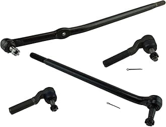 TRQ Inner and Outer Driver and Passenger Side Tie Rod Set 4 Piece Compatible with 1995-1997 Ford F-250 4WD; 1997 Ford F-250 HD 4WD