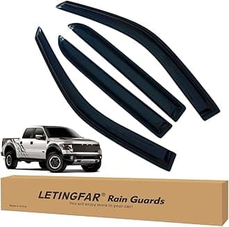 LETINGFAR Window Visors Rain Guards for Ford F150 SuperCrew 2009 2010 2011 2012 2013 2014 Accessories, Wind Deflectors Vent Shades for Ford F150