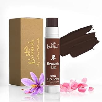 Handmade & 100% Natural 3 In 1 Lip Balm (Lip Tint, Cheek Tint, Eye Shadow) Made With Rose & Saffron Essential Oil, Best For Dry, Damaged & Chapped Lips, Hydrates & Moisturizes (Brownie Lip)