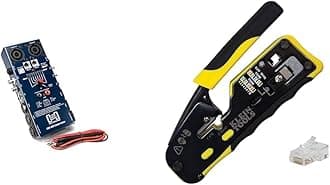 Hosa CBT500 Audio Cable Tester and Klein Tools 80024 Ratcheting Data Cable and CAT6 Plug 50-Pack Tool Kit, Pass Thru Installation Tool Kit, 2-Piece