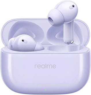 Realme Buds T310 True Wireless in-Ear Earbuds with 46dB ANC, 360° Spatial Audio, 12.4mm Dynamic Bass Driver, 40H Playtime, Fast Charging, Bluetooth 5.4, IPX5, Touch Controls (Monet Purple)